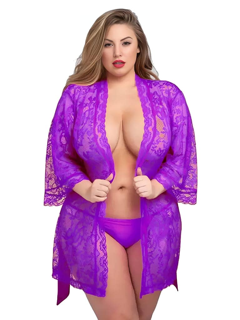 Women Plus Size Sleepwear Set Sexy Lingerie Transparent Lace Exotic Babydoll Underwear Sleepwear Comfortable Gown M-7XL