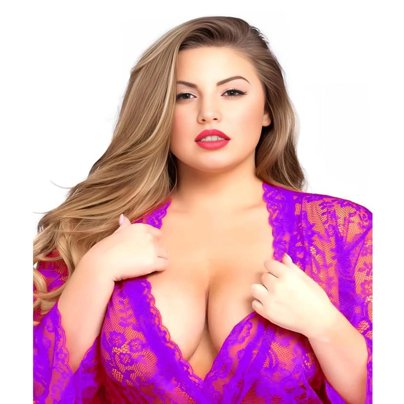 Women Plus Size Sleepwear Set Sexy Lingerie Transparent Lace Exotic Babydoll Underwear Sleepwear Comfortable Gown M-7XL view 2