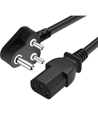 1.5m Power Cord 3 Pin Power Supply For Pc, Montior, Printer - Black