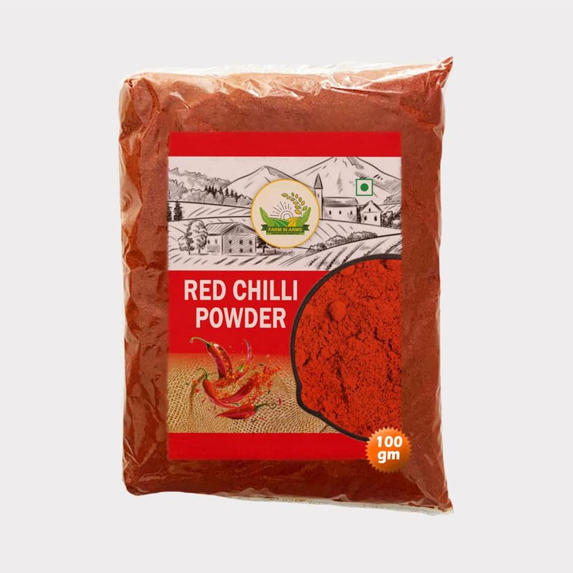 Pure Red Chilli Powder 100gm by Arms Krishi - Spicy, Vibrant & Authentic.