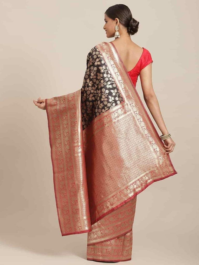 Women's Banarasi Art Silk Saree With Unstiched Blouse Piece view 2