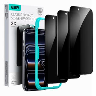ESR 3 Pack for iPhone 17 Pro Privacy Tempered Glass, Align Frame ESR 3 Pack for iPhone 17 Pro Privacy Tempered Glass, Align Frame - black / iPhone 17 Pro
