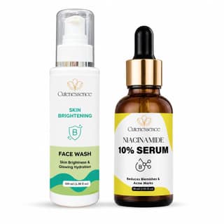 Cutenessence Niacinamide 10% Serum 30ml + Face Wash 100ml Combo | Acne Control, Oil Balance & Pore Minimizing Skincare Kit | Daily Routine for Clear Skin | Men & Women