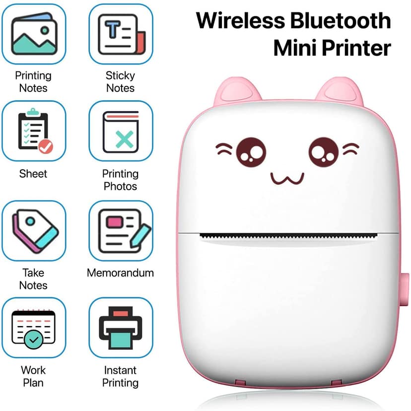 Vaku Luxos Mini Bluetooth Thermal Printer, Inkless Pocket Printer - Pink view 2