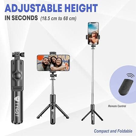 ygot Bluetooth Extendable Selfie Stick with Wireless Remote and Tripod Stand, 3-in-1 Multifunctional Selfie Stick view 2