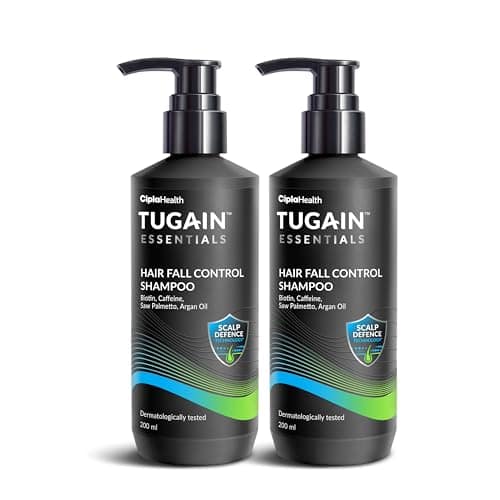 Tugain Essentials Hair Fall Control Shampoo | with Biotin, Caffeine and Argan Oil for Stronger & Thicker hair | For Men & Women - 200ml| Pack of 2 Tugain Essentials Hair Fall Control Shampoo | with Biotin, Caffeine and Argan Oil for Stronger & Thicker ha view 2