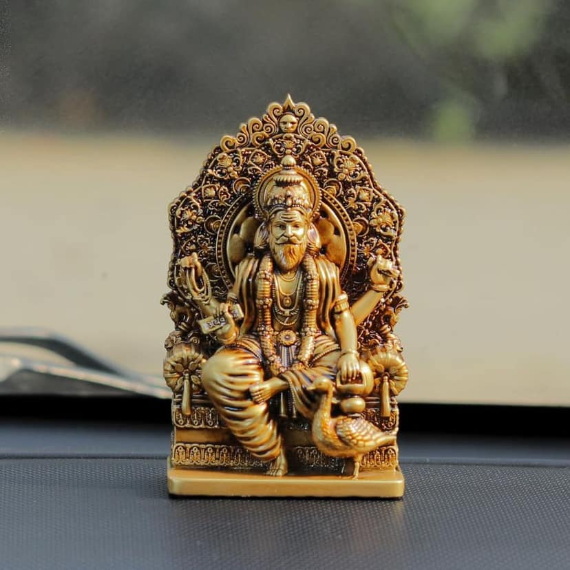 Artarium Lord Vishwakarma Idol Brahma Ji Bhagwan Murti God Idol Decorative Showpiece for Car Dashboard Home Decor (Vishwakarma Ji 4 Inch) view 2