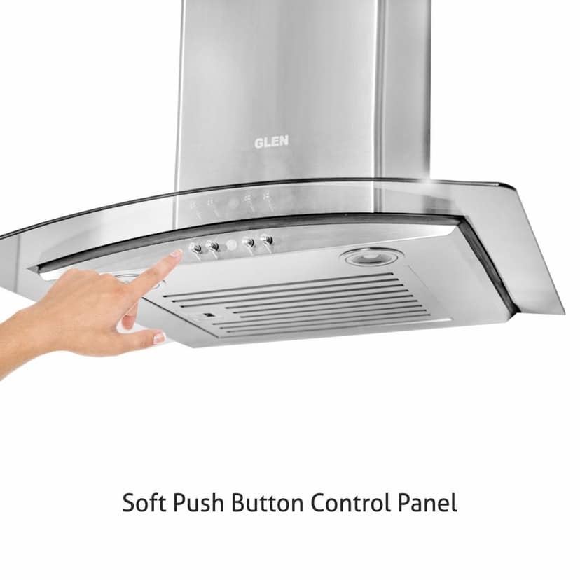 Kitchen Chimney Curved Glass with Push Button Baffle filters 60cm 1000 m3/h -Silver (6071 EX) view 2