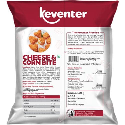 Keventer Cheese & Corn Bite, 400 Gm view 2