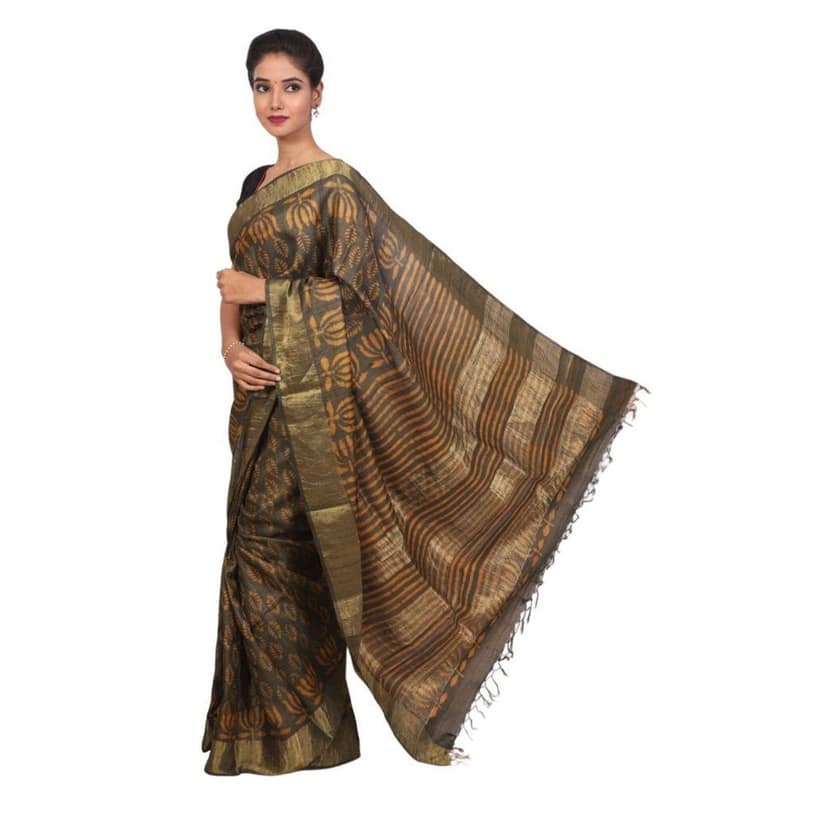 HANDLOOM KOSA SAREE WITH BLOUSE (SKU - 1ST502260221 SAREE- 225) view 2