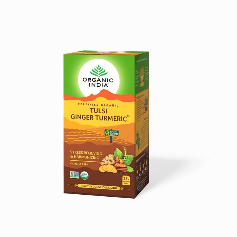 A TATA Product - Organic India Tulsi Ginger Turmeric - 25 Tea Bags view 2