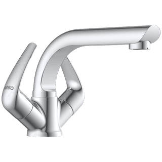 CM-2515 Center Hole Basin Mixer With Swinging Spout With Braided Hoses (Table Mounted Model)