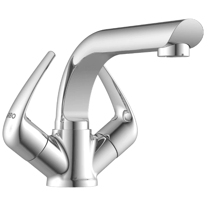CM-2515 Center Hole Basin Mixer With Swinging Spout With Braided Hoses (Table Mounted Model) view 2