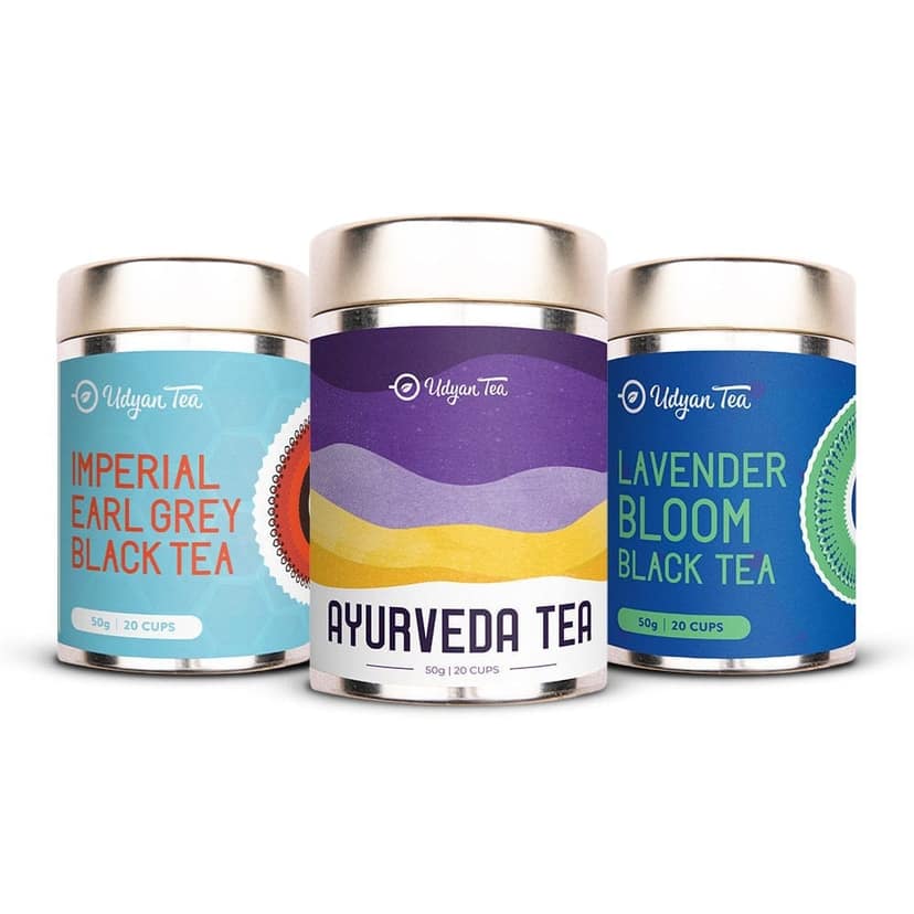 Udyan Tea | Winter Black Tea Combo Pack | Ayurveda Tea | Lavender Bloom Black Tea | Imperial Earl Grey Black Tea