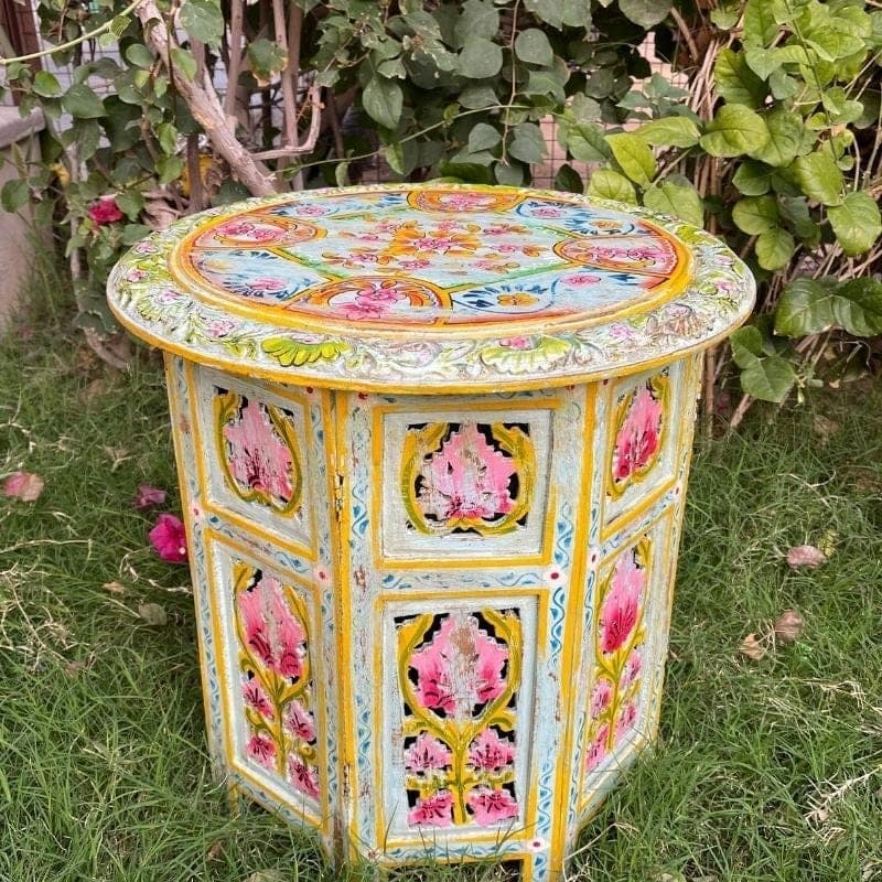 Wooden Painted Coffee Table-Side Table view 2