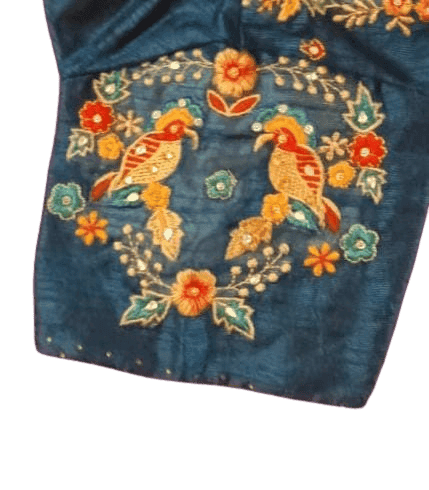 Peacock and Floral Embroidered Blouse view 2