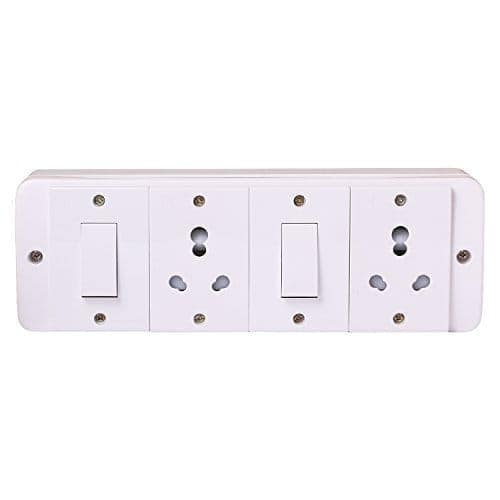 INDRICO? Electric Switch Board for Heavy Appliances with 4 Meter 1.5 mm 3 core Copper Wire (White) view 2