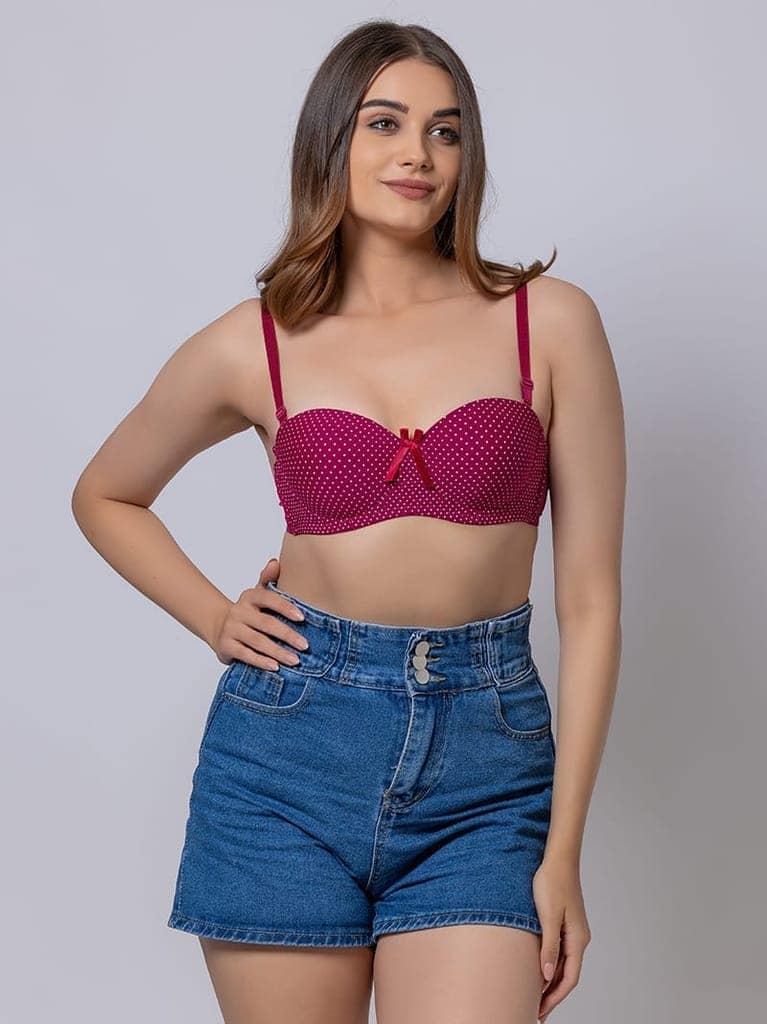 Dashing Dot Lightly Padded Underwired Demi Cup Bra