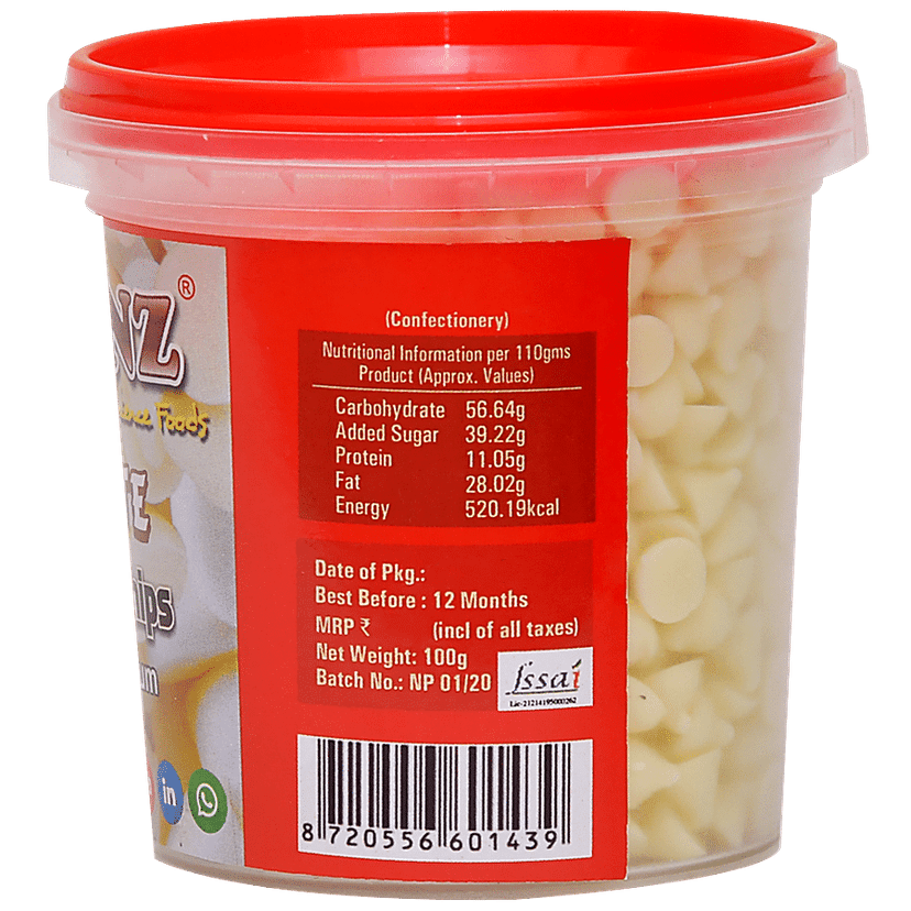 Leonz White Choco Chips, 100 Gm view 2