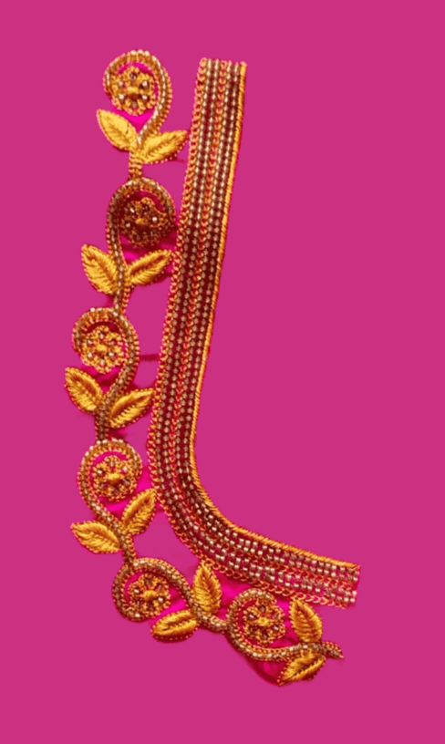 Indian Traditional Embroidery Saree Blouse Neck Design view 2
