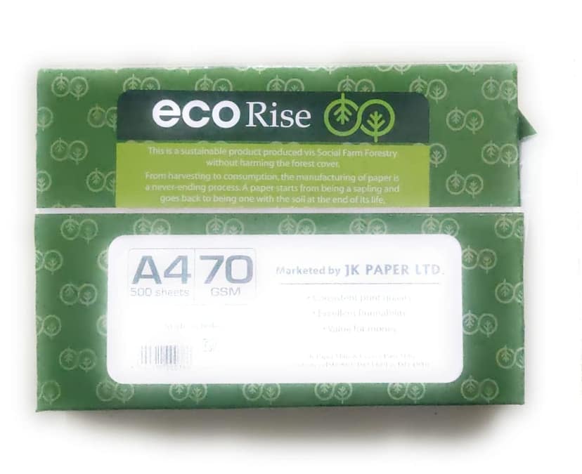 Eco Rise Printing Copy A4 Size JK Paper ECO TREE FRIENDLY, 70 GSM, 500 SHEETS, Office School Drawing White Jam Free Paper view 2