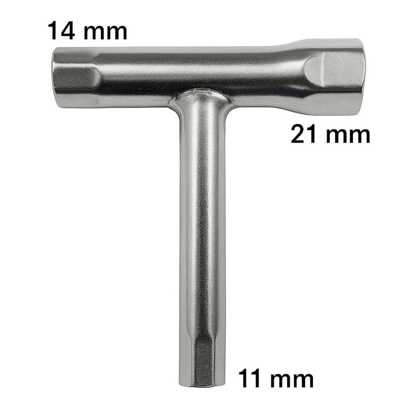 KARTHI7OCT STORE T-Shape Spark Plug Wrench (11mm, 14mm, 21mm) � Heavy-Duty Chrome Steel Plug Remover Tool � Multipurpose T Spanner for Bike, Scooter, Lawn Mower & Two-Wheelers view 2