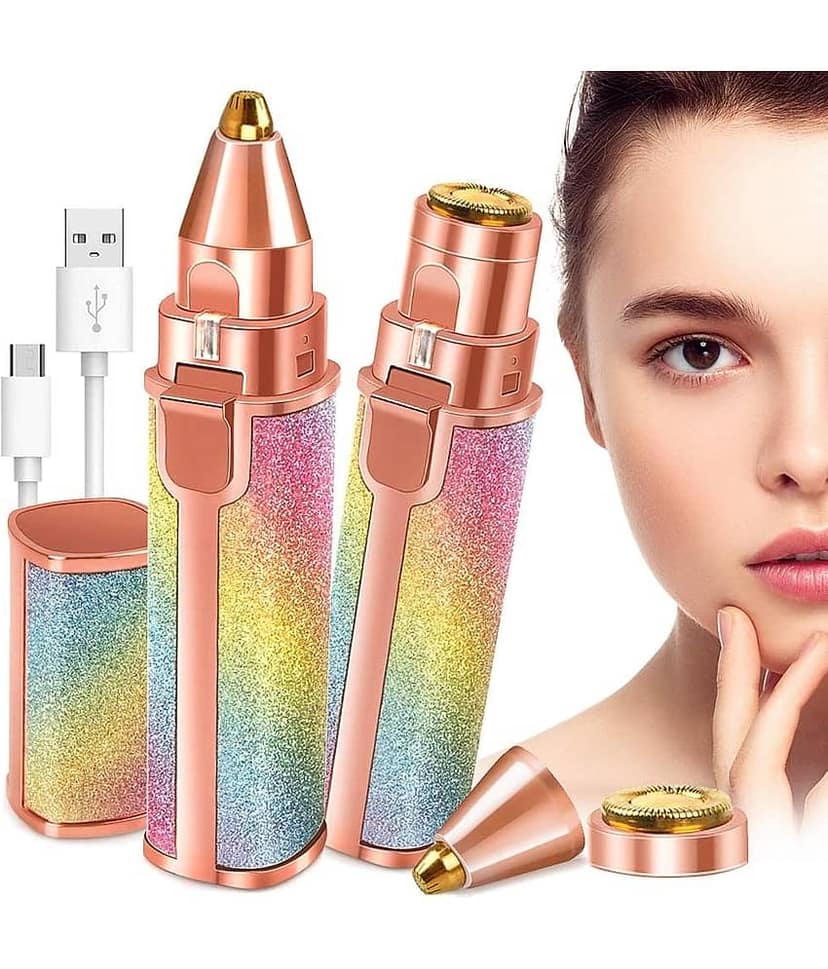 2-in-1 Rechargeable Eyebrow Epilators For Women, Facial Hair Removal Eyebrow Tri Eyebrow Trimmer Multicolor Cordless Eyebrow Trimmer With 120 minutes Runtime