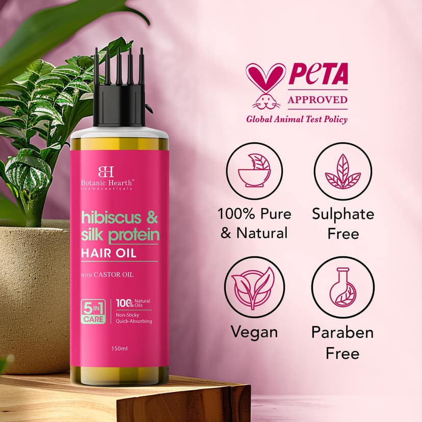 Hibiscus Silk Protein Oil for Hair Nourishment 150ml view 2