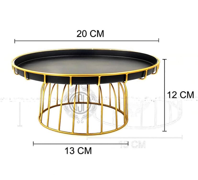 Cake Stand Cupcake Display Stand Multipurpose Round Dessert Stand for Birthday and Wedding Party ( Black & Gold) Big view 2