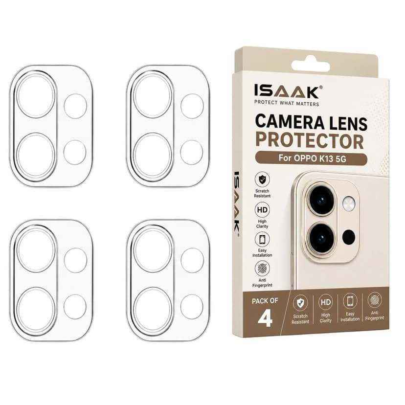 ISAAK Back Camera Lens Protector compatible for OPPO K13 5G (Pack of 4)