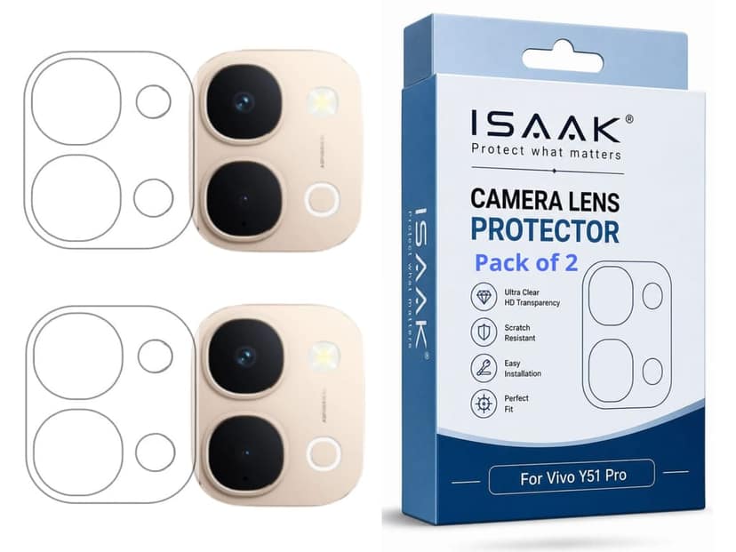 ISAAK Back Camera Lens Protector compatible for Vivo Y51 Pro (Pack of 2)