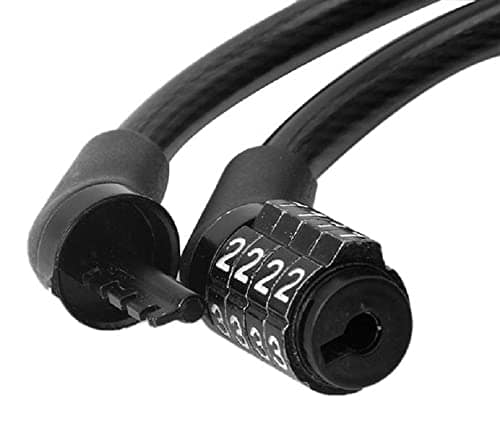 Snowpearl Multipurpose 4 Digit Combination Cable Lock for Bike, Luggage & Outdoor Use, Black view 2