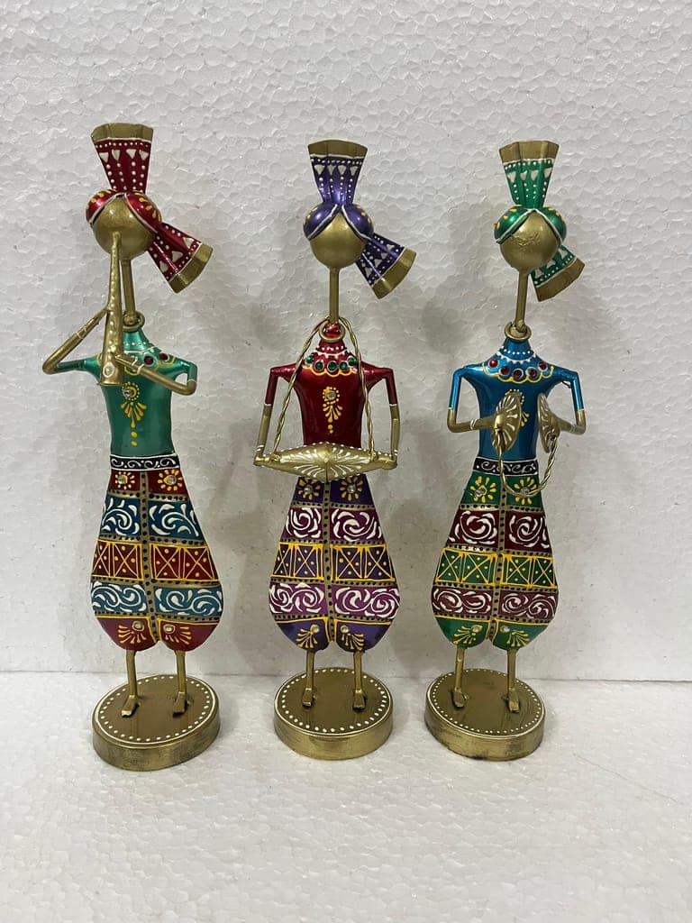 Handcrafted Iron Musician Standing Man Set Traditional Music Band Figurines For home Decor And Table Decor view 2