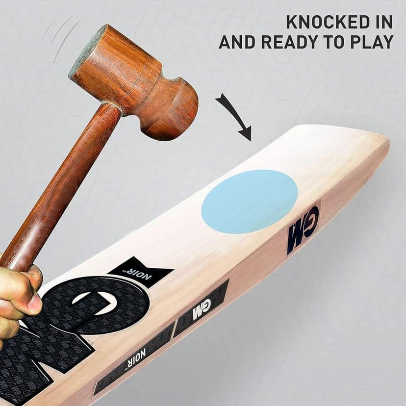 TEKNAXO | GM Men's Noir Bullet English Willow Short Handle Wood Cricket Bat with Cloth Covering on The Face with Cover view 2