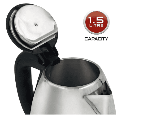 Stainless Steel 1.8L Electric Kettle, Multipurpose Water Boiler with Auto Shut-Off, Tea and Coffee Maker with Handle, Large Capacity view 2