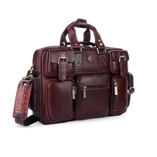 HAMMONDS FLYCATCHER Genuine Leather Office Bag for Men with Adjustable Shoulder Strap - 15.6 Inch Laptop Bag for Men - Water Resistant, 1 Year Warranty - Office, Travel, Daily Use - Brown HAMMONDS FLYCATCHER Genuine Leather Office Bag for Men with Adjust