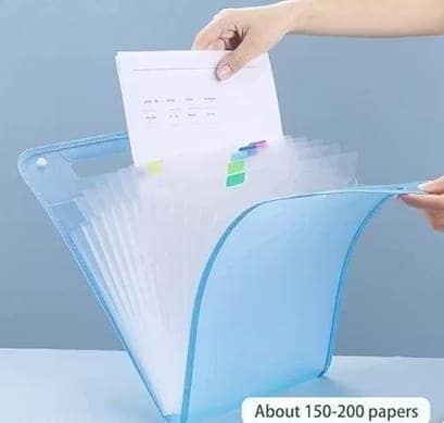 13 Layer Accordion File Folder Organizer for A4 & Letter Size | Expanding Multi-Pocket Document File | Office & Student File Storage (Multicolor, 1 Pc) view 2