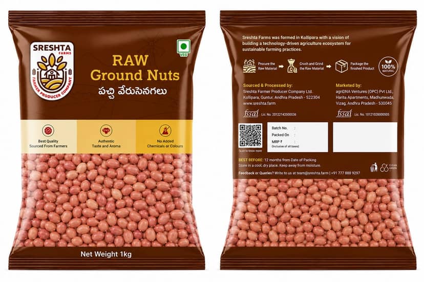 Sreshta Farms Raw Ground Nuts -1kg view 2