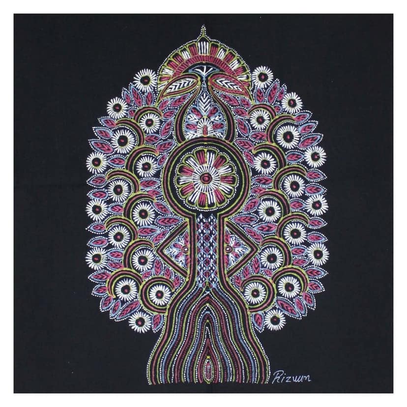 Garvi Gurjari (A Gujarat Govt Enterprise Handmade Rogan Painting - Black(GGCHRP22) view 2