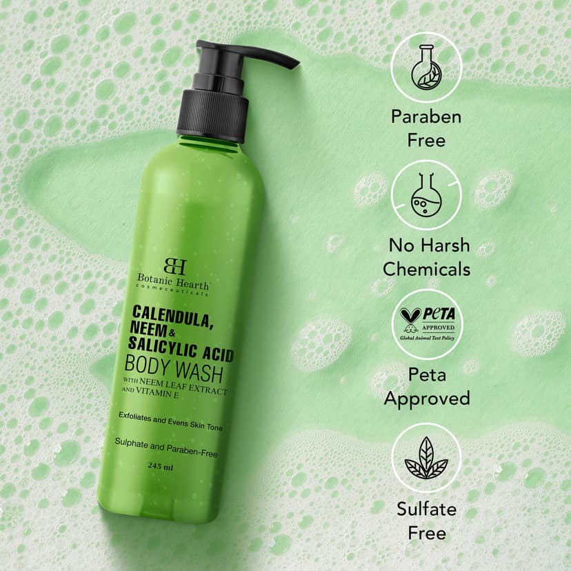 Botanic Hearth Calendula , Neem and Salicylic Acid Body Wash 245 ml view 2
