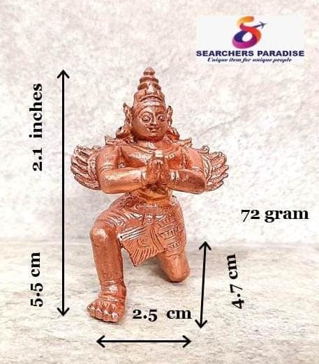 Searchers Paradise - Copper Idols garudar , 2.1 inches, Copper Handmade 78 Grams, Patina Antique Finish, Pack of 1 Piece view 2