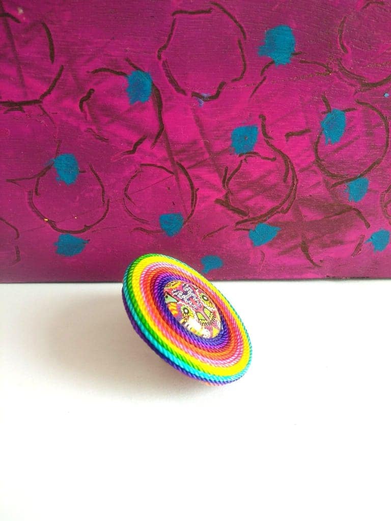COLORS IN THE AIR - CIRCLE GLASS RING view 2