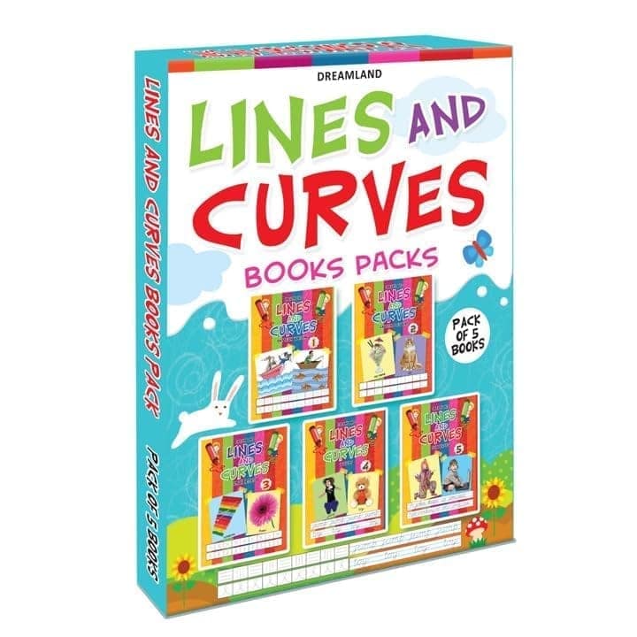 Lines and Curves Books Pack for Age 2- 4 years - A Set of 5 Books | Pattern Writing, Capital Letters, Small Letters, Words, Sentences [Paperback] Dreamland Publications view 2