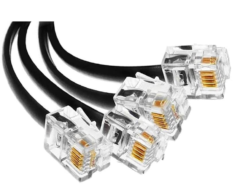RJ11 4 Pin Telephone Plug 6P4C Modular Plug Telephone Phone Connector Crystal Head Plug Network Connector,Four-Core Cable RJ 11 Plug (Pack Of 100) view 2