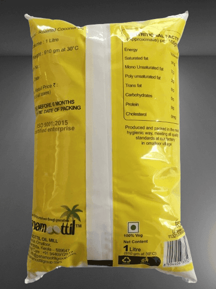Panamoottil Edible Coconut Cooking Oil, 1 L Pouch view 2