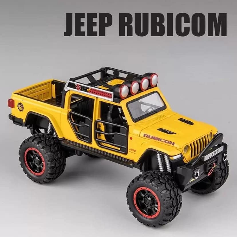 KTRS ENTERPRISE 1:32 Scale Die-Cast Rubicon Off-Road Jeep Car with 4 Openable Doors Music,Pull Back Action & Glowing Head & Tail Lights view 2