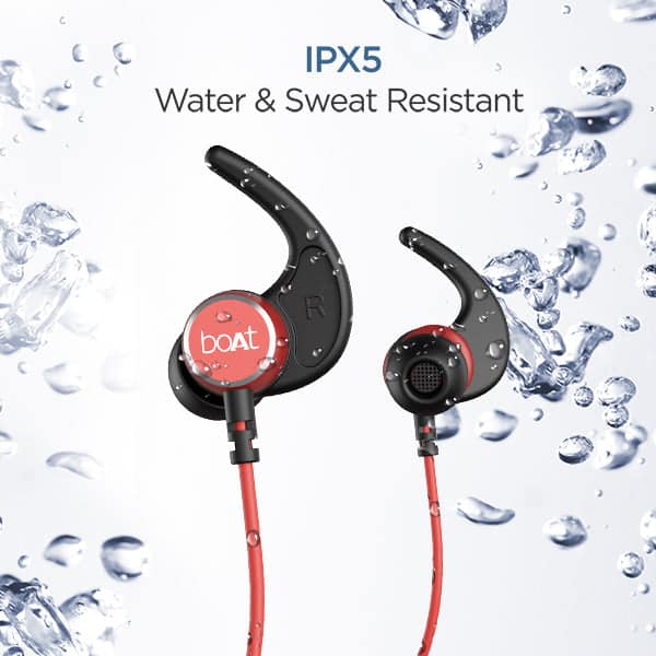 boAt Rockerz 235 V2 | Bluetooth Stereo Wireless Earphone with Up to 8 Hours of Uninterrupted Music, Fast Charging, IPX5 sweat and water resistance Indianred view 2