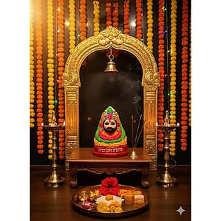 Gopika Shyam Baba Murti for Daily Pooja Clay Khatu Shyam Idol Decorative Showpiece - 13 cm(Clay, Multicolor)