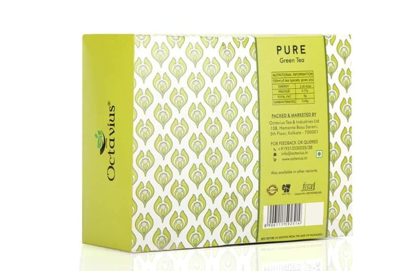 Octavius Pure Green Tea Bags - 100 Pieces | 100% Natural | Antioxidant-rich | Reduces Waist | Detox Green Tea Bags (1.7 gm x 100 Bags) view 2