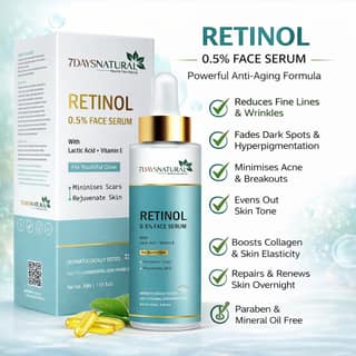 Advanced Natural Retinol Anti-Aging Face Serum (Pack of 1) – Skin Renewing & Resurfacing Formula for Wrinkles, Fine Lines & Acne Scars | Youthful Radiance & Firming Treatment for Men & Women